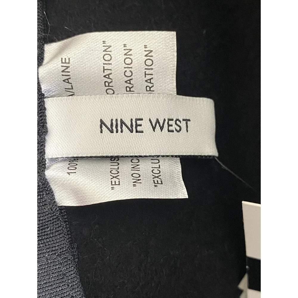 MSRP $46 Nine West Wool Felt Bow Cloche‎ Black One Size
